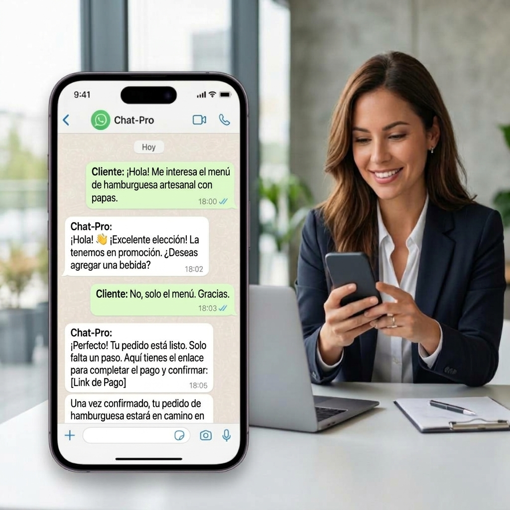 Chat-Pro atendiendo clientes por WhatsApp